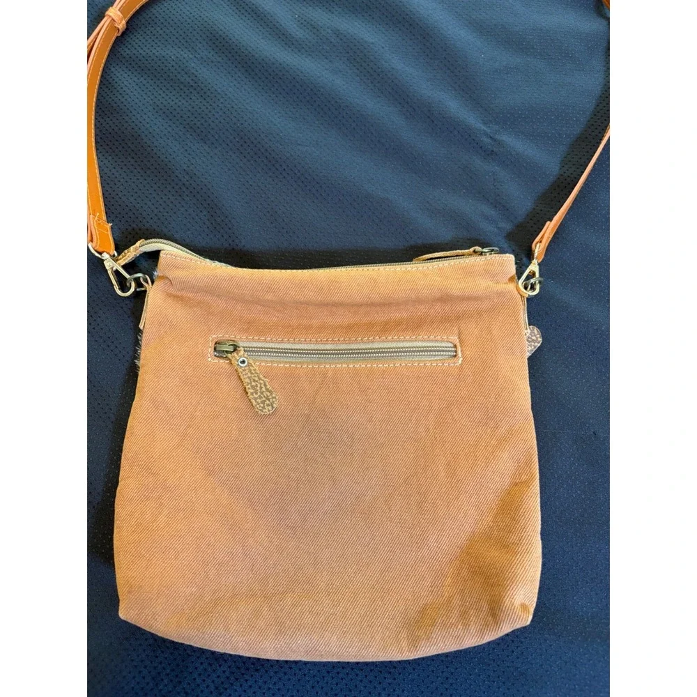 Myra Bag Cowhide Hair Aztec Canvas Crossbody Bag~Geometric Aztec BOHO Cowgirl